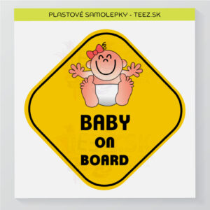 Dieťa v aute - Baby on board - dievča - samolepka
