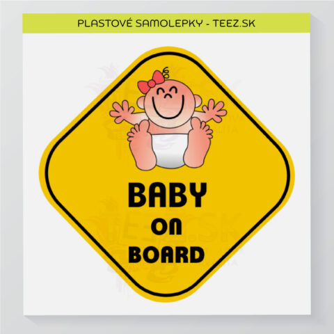 Dieťa v aute - Baby on board - dievča - samolepka