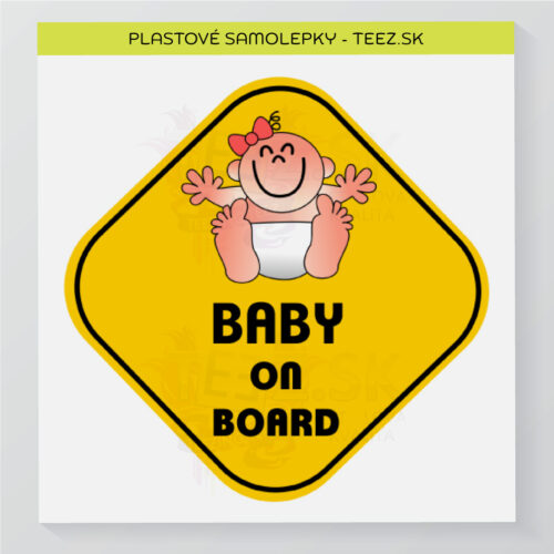 Dieťa v aute - Baby on board - dievča - samolepka