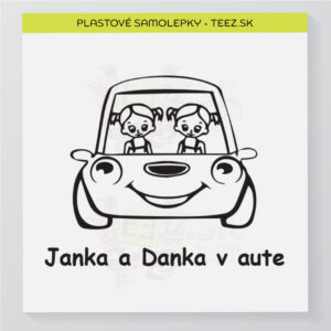 Dieťa v aute - vlastný text - samolepka