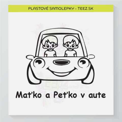 Dieťa v aute - vlastný text - samolepka