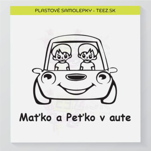 Dieťa v aute - vlastný text - samolepka